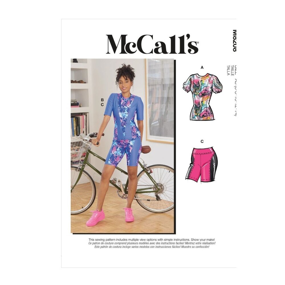 McCalls M8208 Misses Stretch Fit Sewing Pattern Tops Shorts Sizes 16-24‎